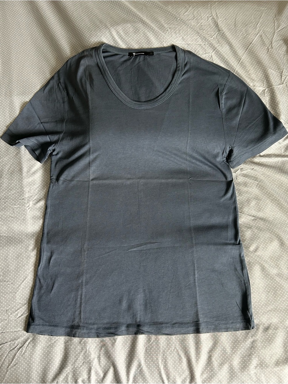 T by Alexander Wang Navy Blue Low Crew Neck Tee